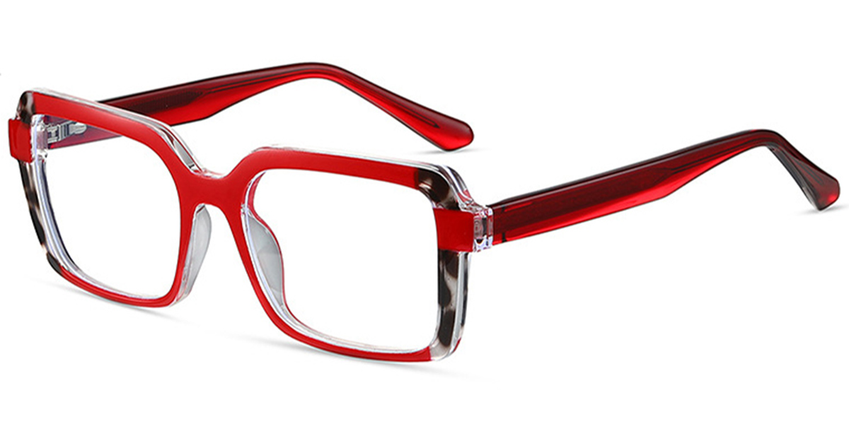Rectangle Reading Glasses pattern-red