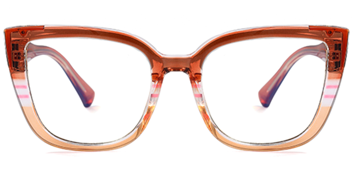 Square Reading Glasses pattern-orange