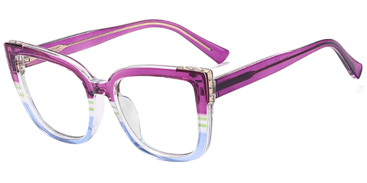 Square Reading Glasses pattern-purple