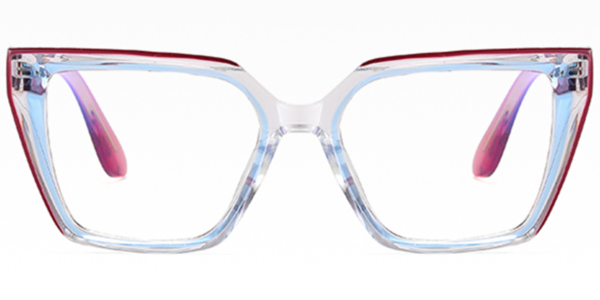 Square Reading Glasses translucent-blue