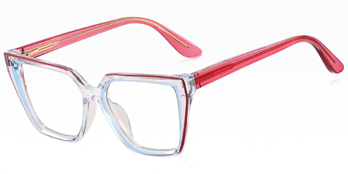 Square Reading Glasses translucent-blue