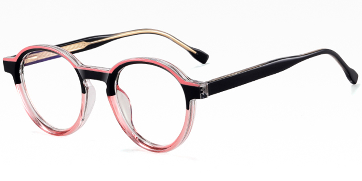 Round Reading Glasses pattern-pink