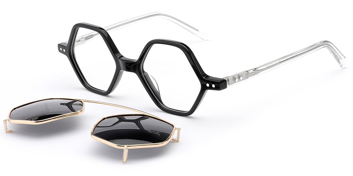 Acetate Geometric Reading Glasses black