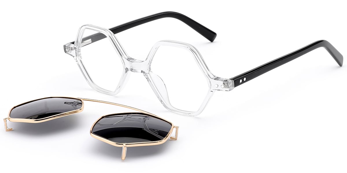 Acetate Geometric Reading Glasses translucent-white