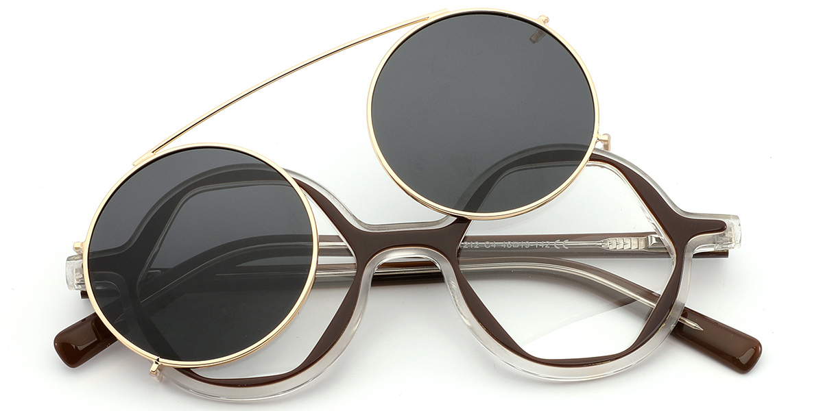 Acetate Geometric Reading Glasses brown