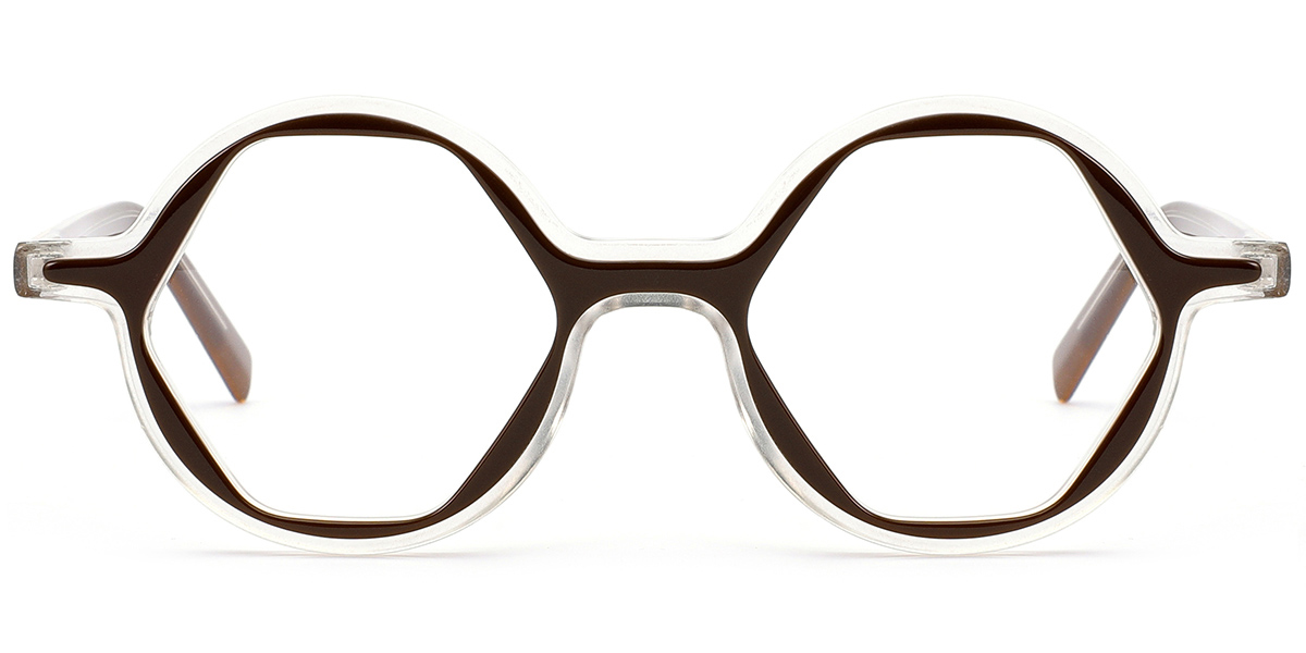 Acetate Geometric Reading Glasses brown