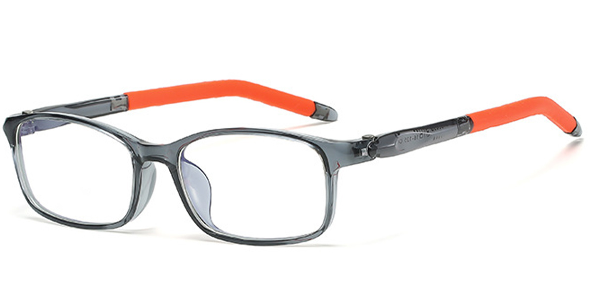 Kid's Rectangle Reading Glasses translucent-grey