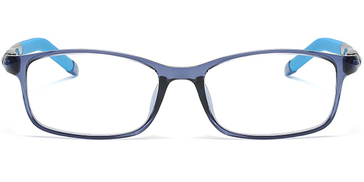 Kid's Rectangle Reading Glasses translucent-blue