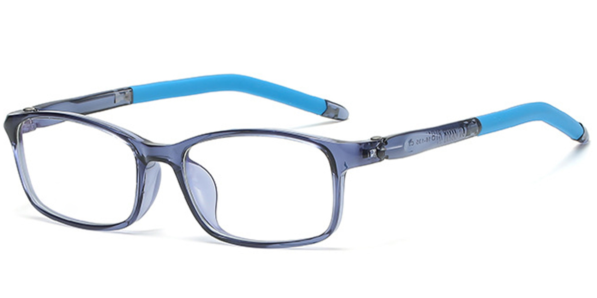 Kid's Rectangle Reading Glasses translucent-blue