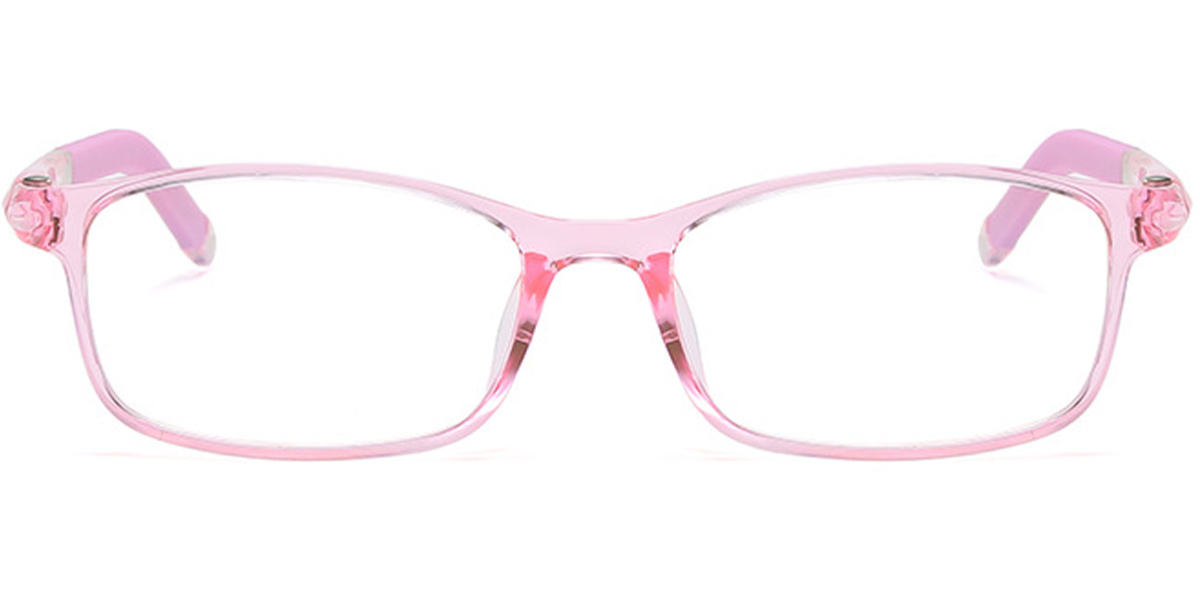 Kid's Rectangle Reading Glasses translucent-pink