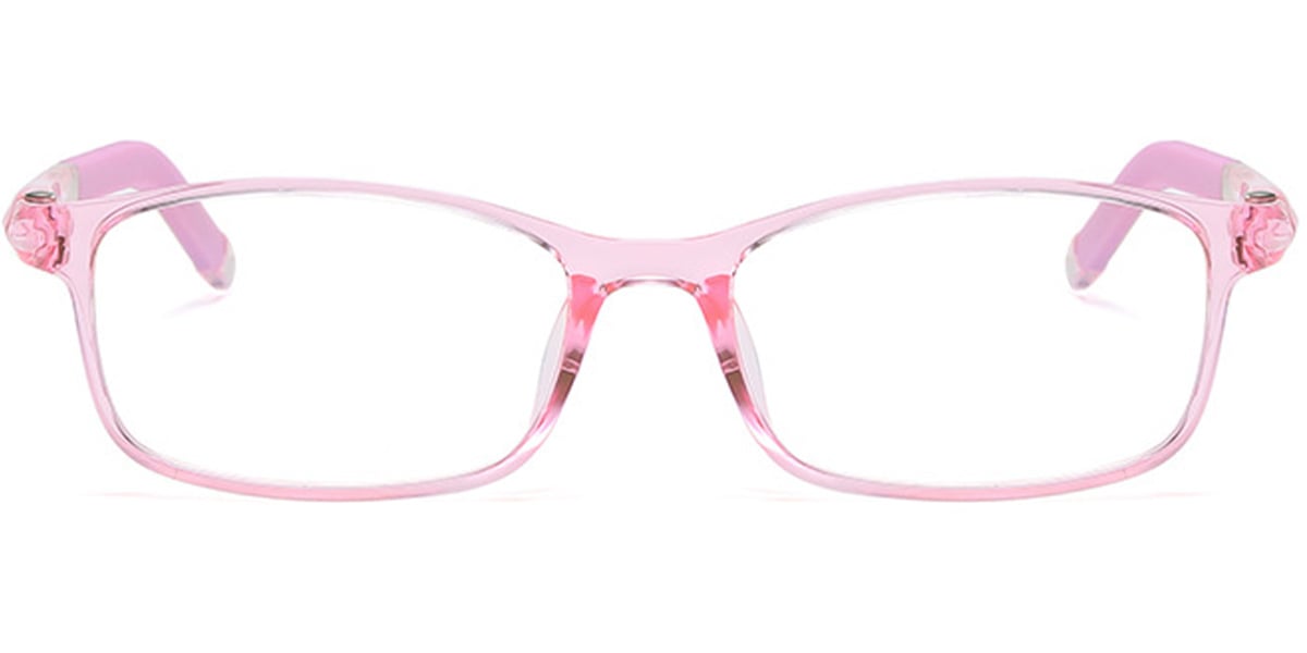 Kid's Rectangle Reading Glasses translucent-pink