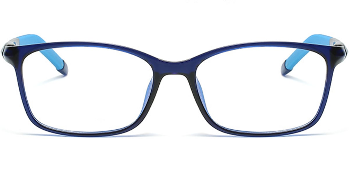 Kid's Rectangle Reading Glasses translucent-blue