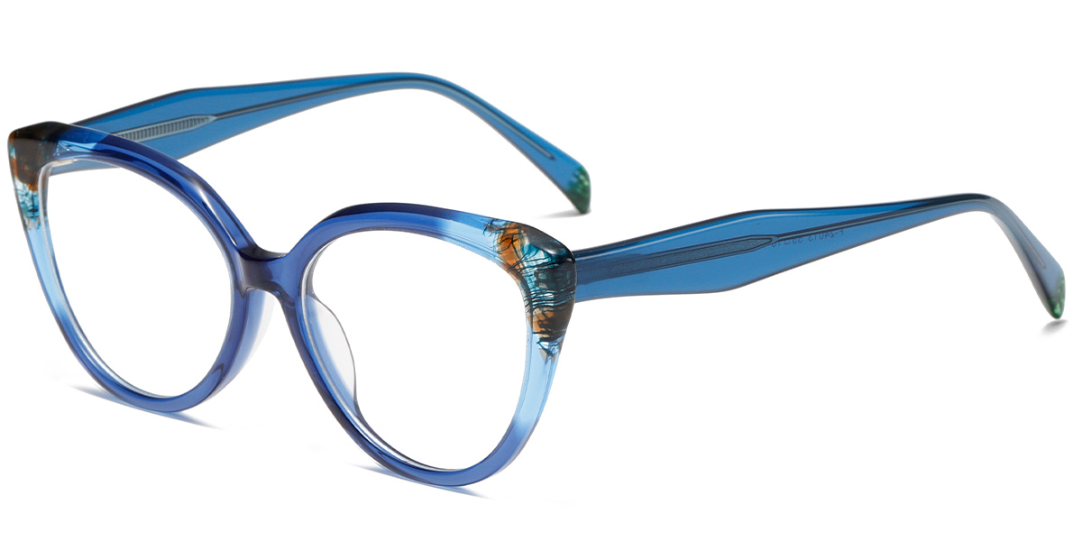 Acetate Cat Eye Reading Glasses translucent-blue