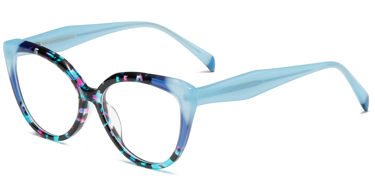 Acetate Cat Eye Reading Glasses pattern-blue