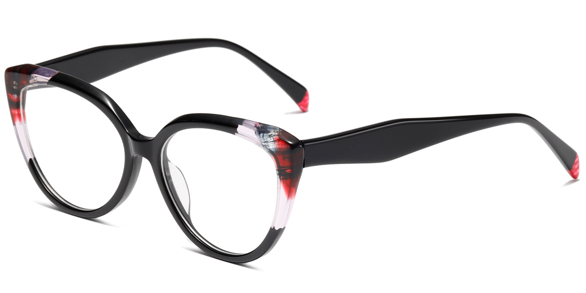 Acetate Cat Eye Reading Glasses pattern-black