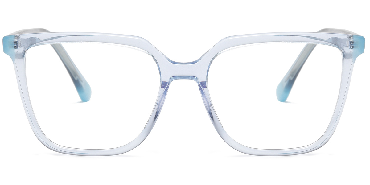 Acetate Square Reading Glasses translucent-blue