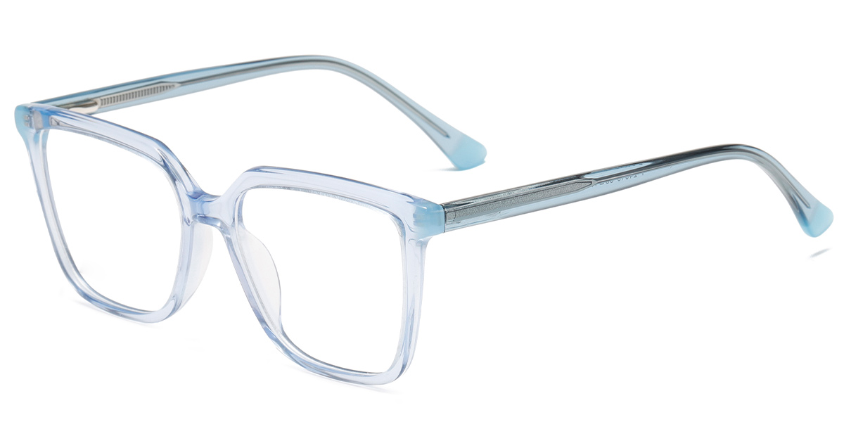 Acetate Square Reading Glasses translucent-blue