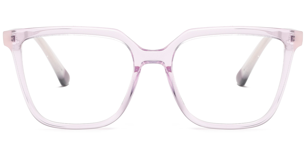 Acetate Square Reading Glasses translucent-purple