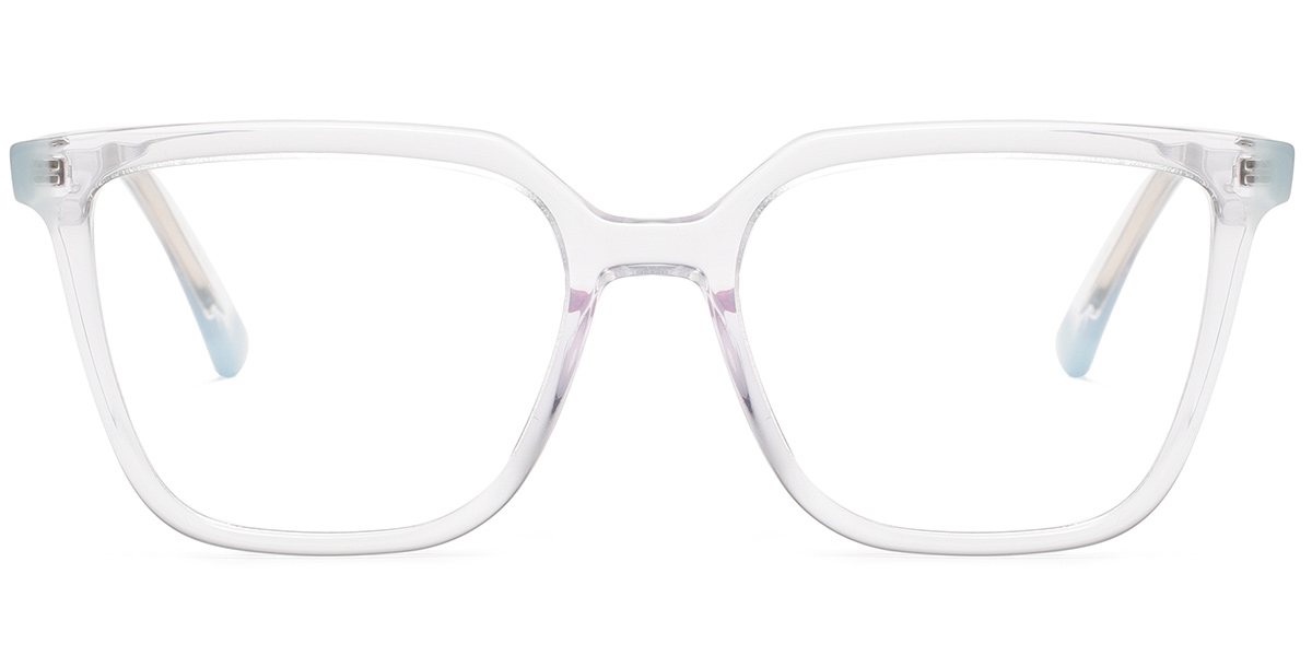 Acetate Square Reading Glasses translucent-white