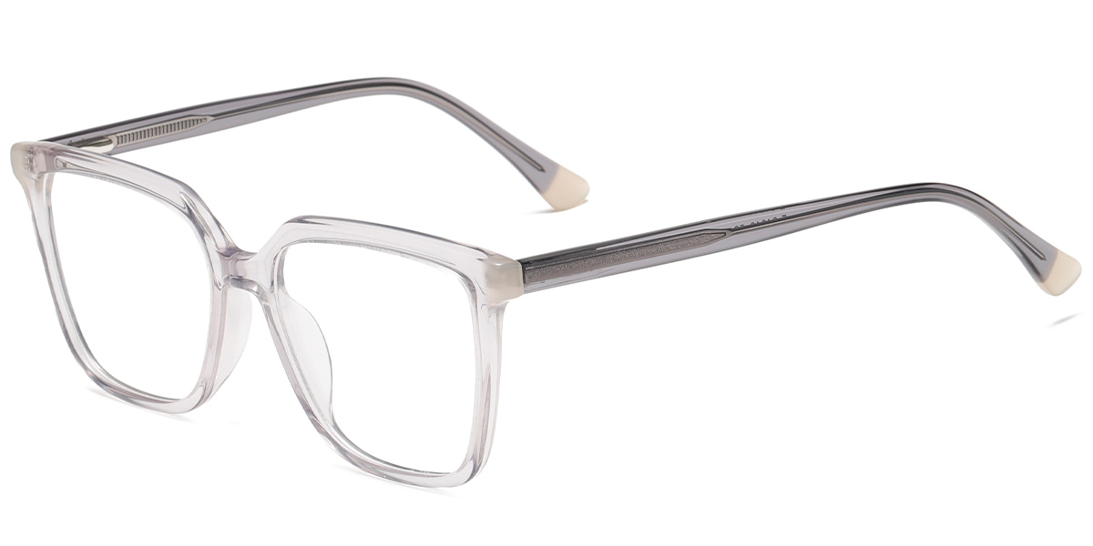 Acetate Square Reading Glasses translucent-grey