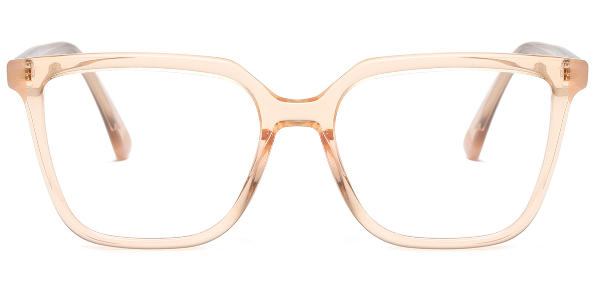 Acetate Square Reading Glasses translucent-orange