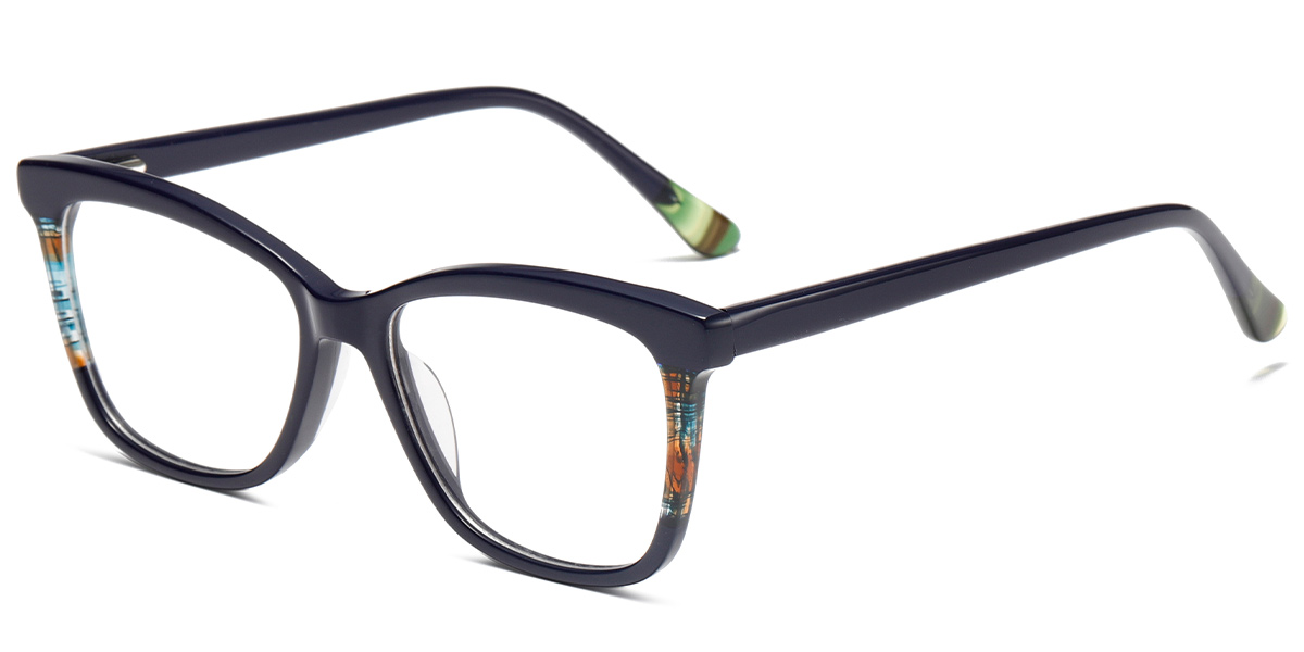 Acetate Square Reading Glasses pattern-blue