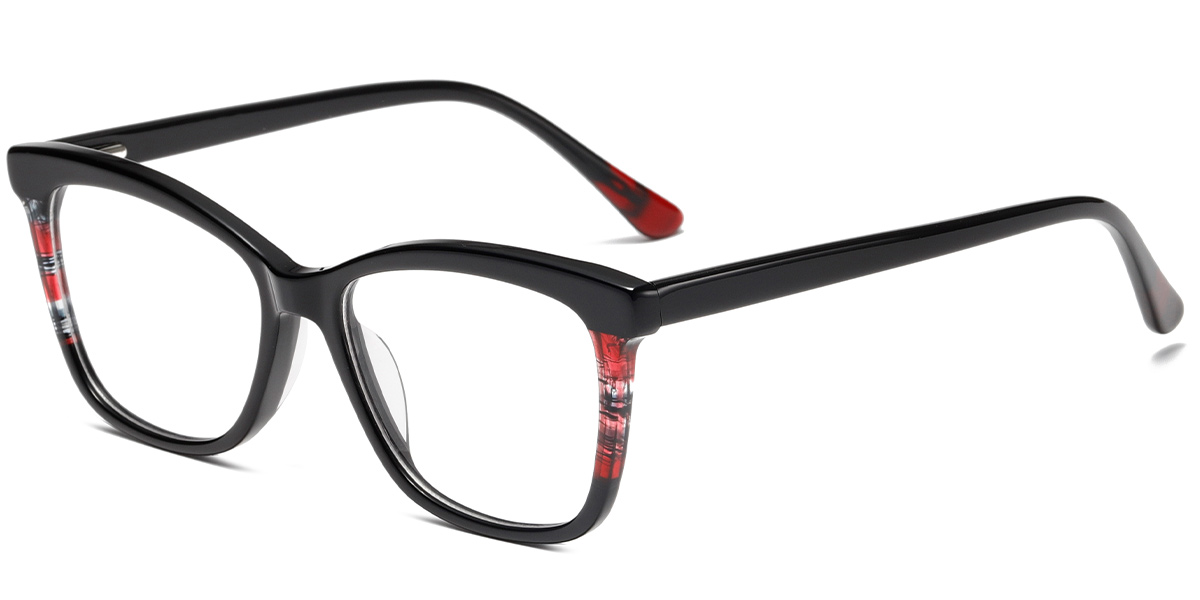 Acetate Square Reading Glasses pattern-black