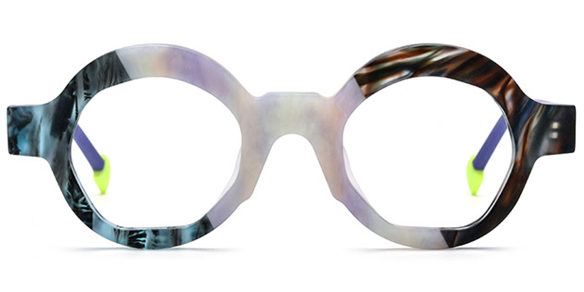 Acetate Round Reading Glasses pattern-purple