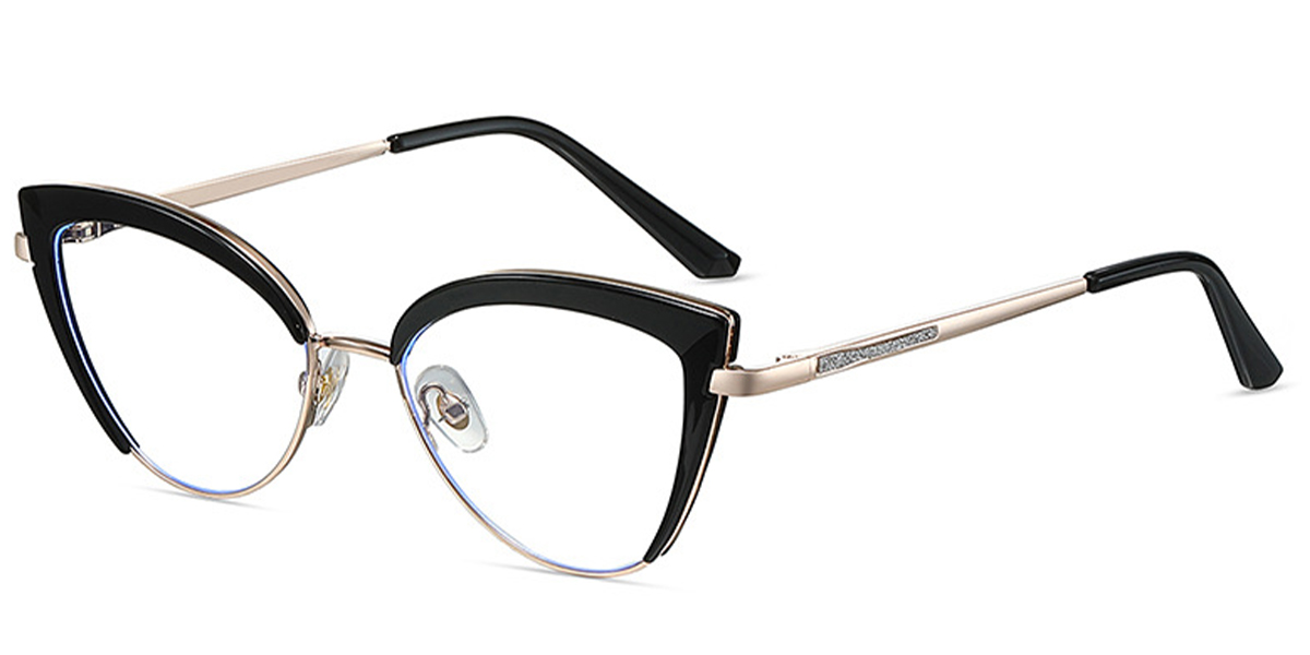 Cat Eye Reading Glasses black-gold