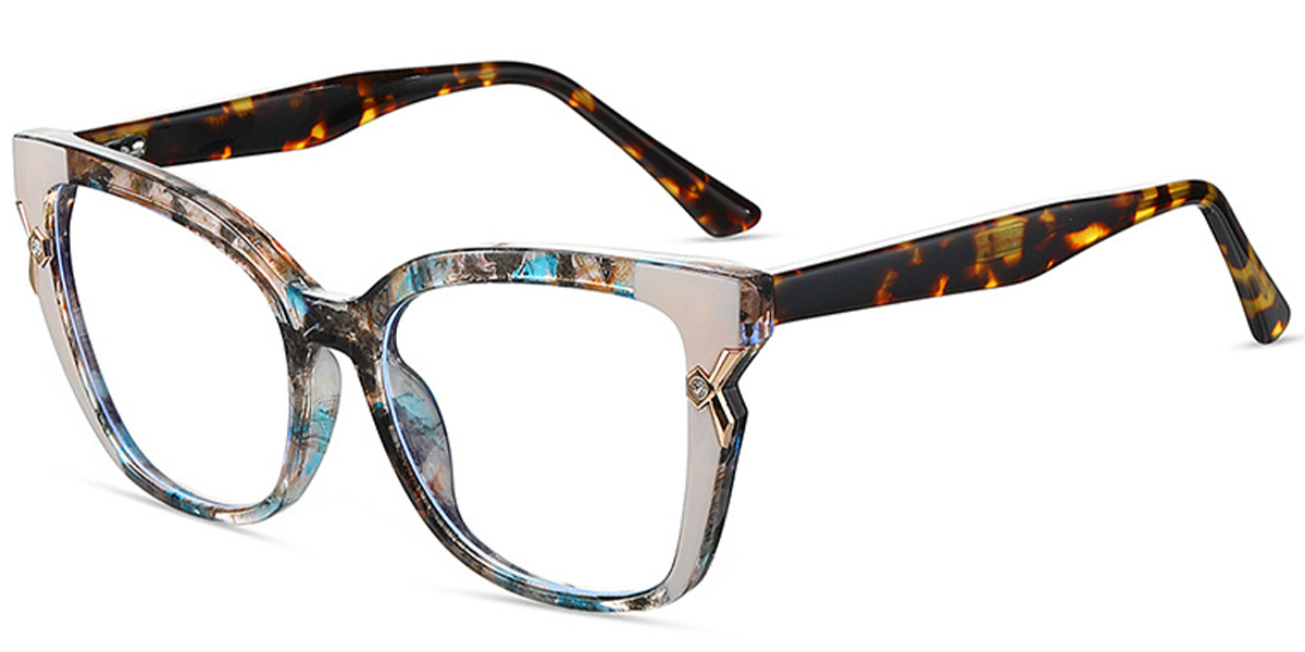 Square Reading Glasses pattern-blue