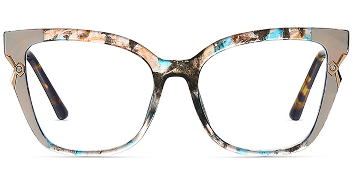 Square Reading Glasses pattern-blue