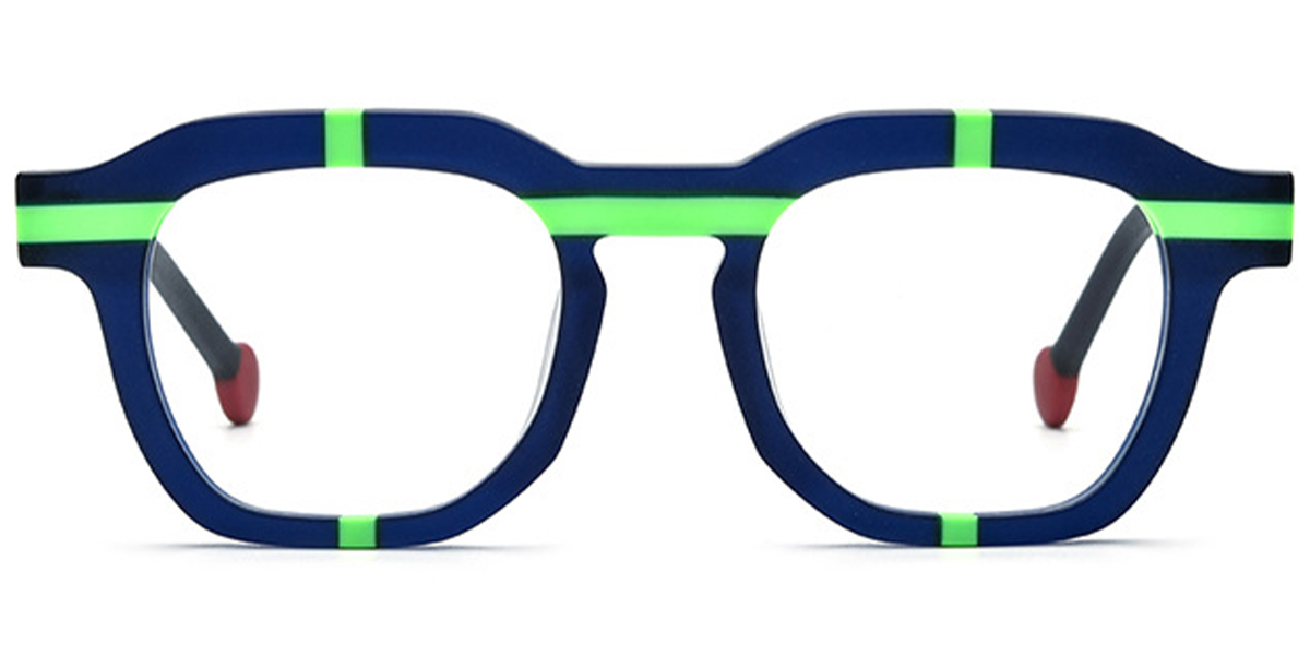 Acetate Square Reading Glasses pattern-blue