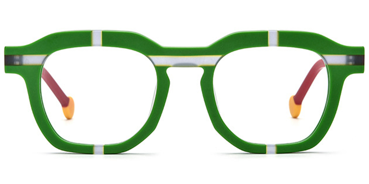 Acetate Square Reading Glasses pattern-green