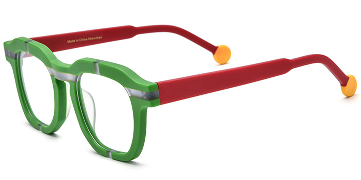 Acetate Square Reading Glasses pattern-green