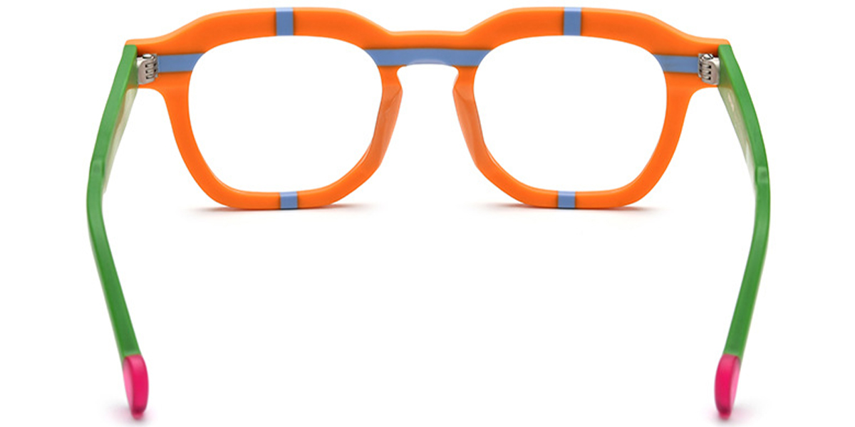 Acetate Square Reading Glasses pattern-orange