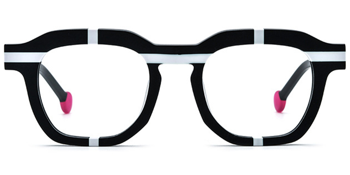 Acetate Square Reading Glasses pattern-black