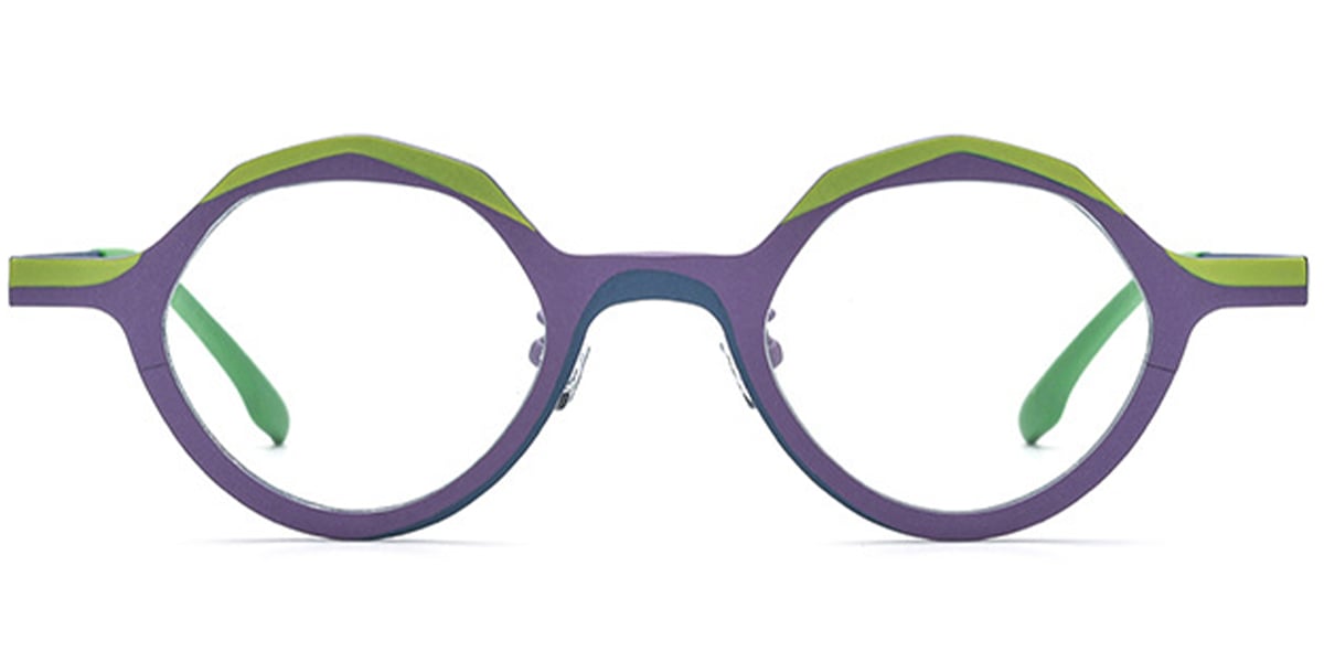 Titanium Geometric Reading Glasses pattern-purple