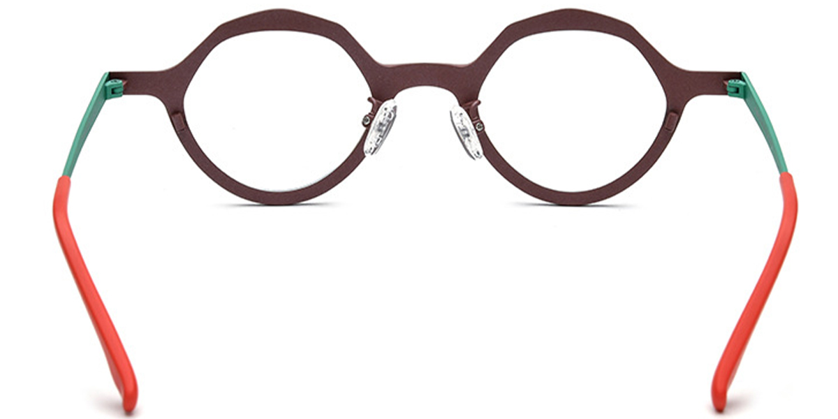 Titanium Geometric Reading Glasses pattern-brown