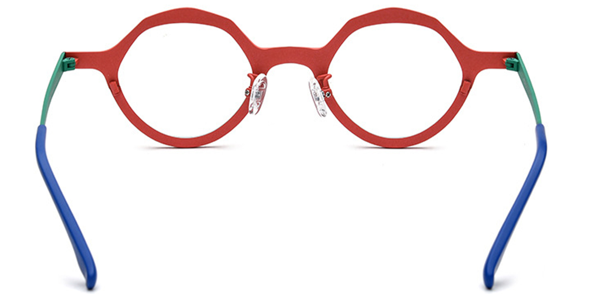 Titanium Geometric Reading Glasses pattern-red