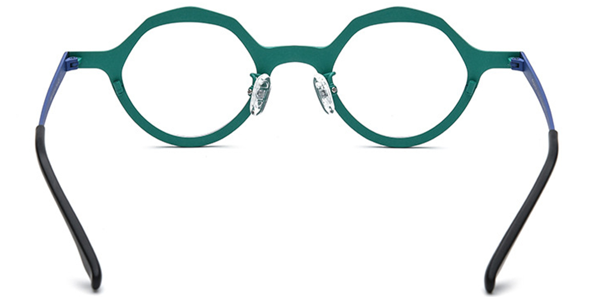 Titanium Geometric Reading Glasses pattern-green