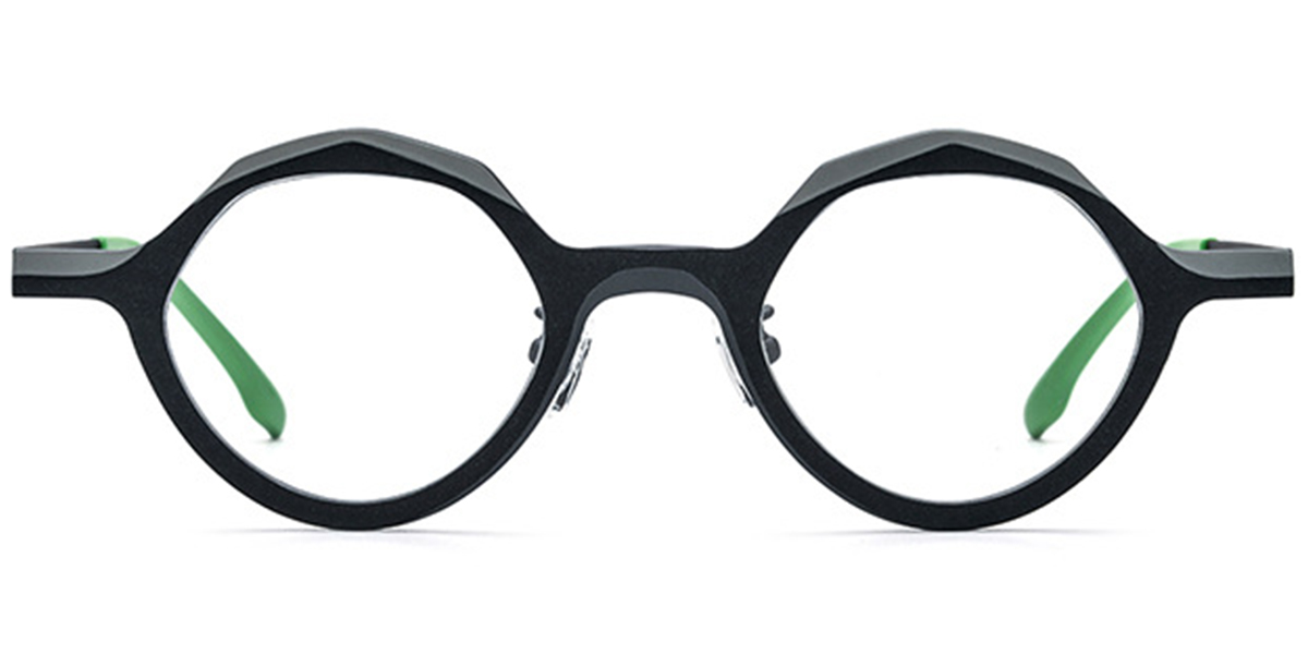 Titanium Geometric Reading Glasses pattern-black