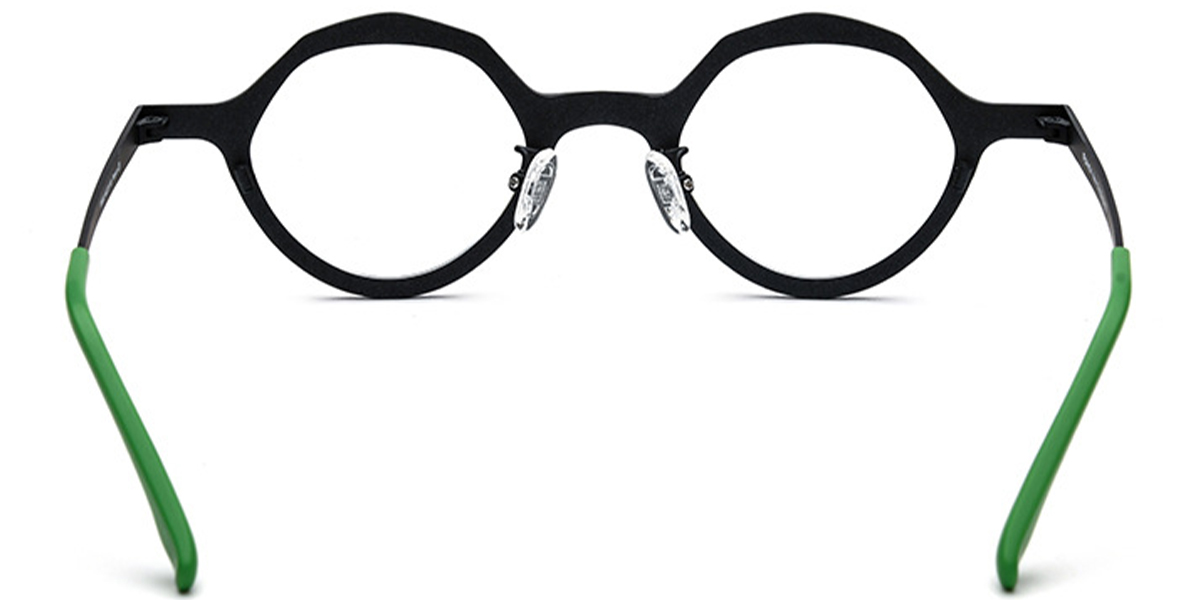 Titanium Geometric Reading Glasses pattern-black