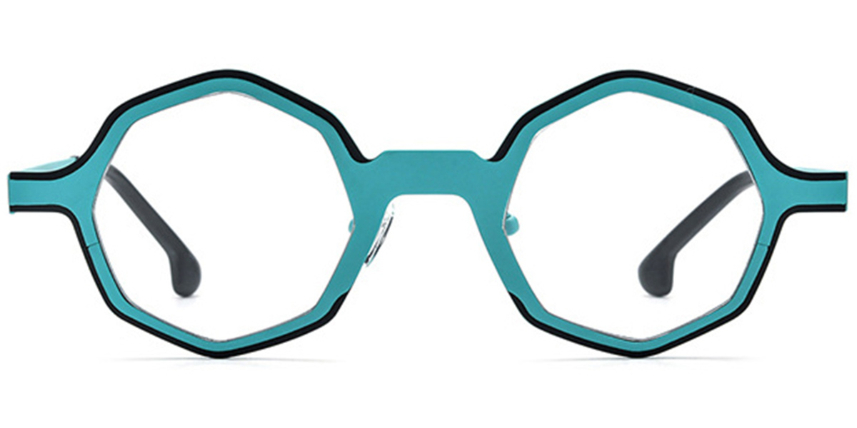 Titanium Geometric Reading Glasses light_blue