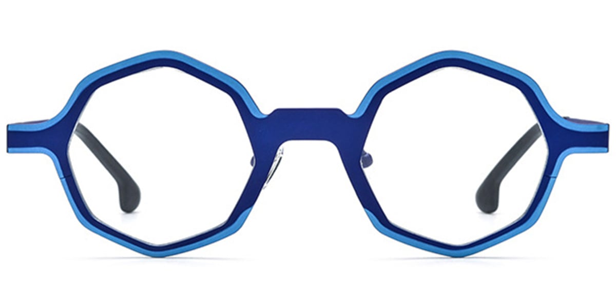 Titanium Geometric Reading Glasses pattern-blue