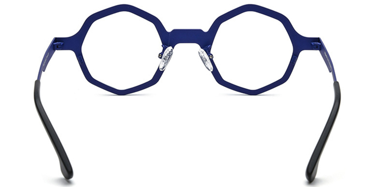 Titanium Geometric Reading Glasses pattern-blue