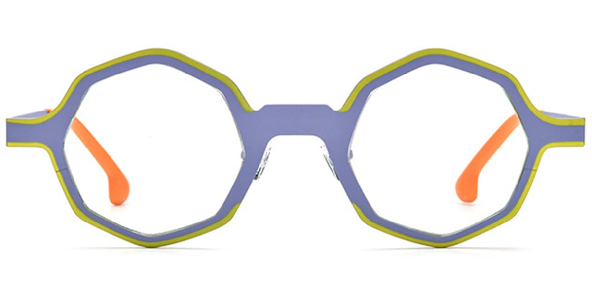 Titanium Geometric Reading Glasses pattern-purple