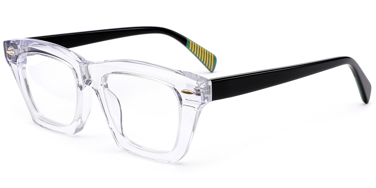 Acetate Square Reading Glasses translucent-white