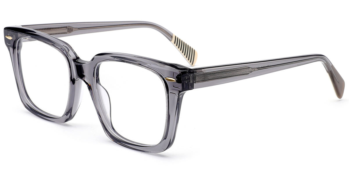 Acetate Square Reading Glasses translucent-grey