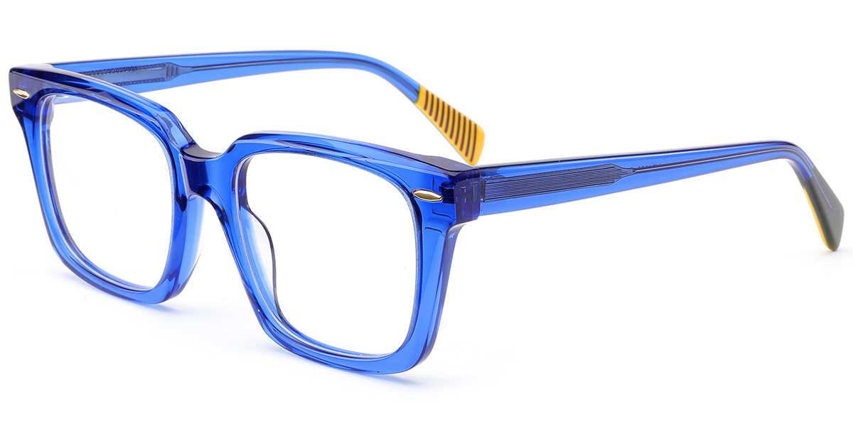 Acetate Square Reading Glasses translucent-blue