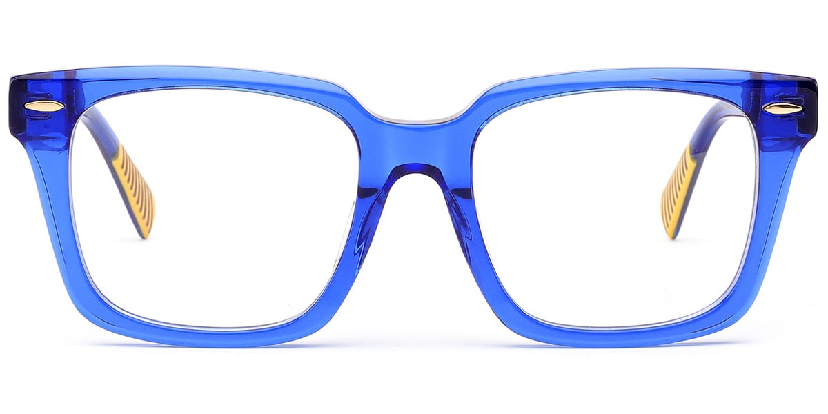 Acetate Square Reading Glasses translucent-blue